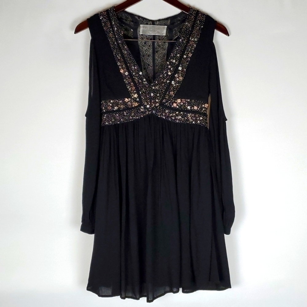NEW Friends Colony Hand Beaded L/S Dress Size XS